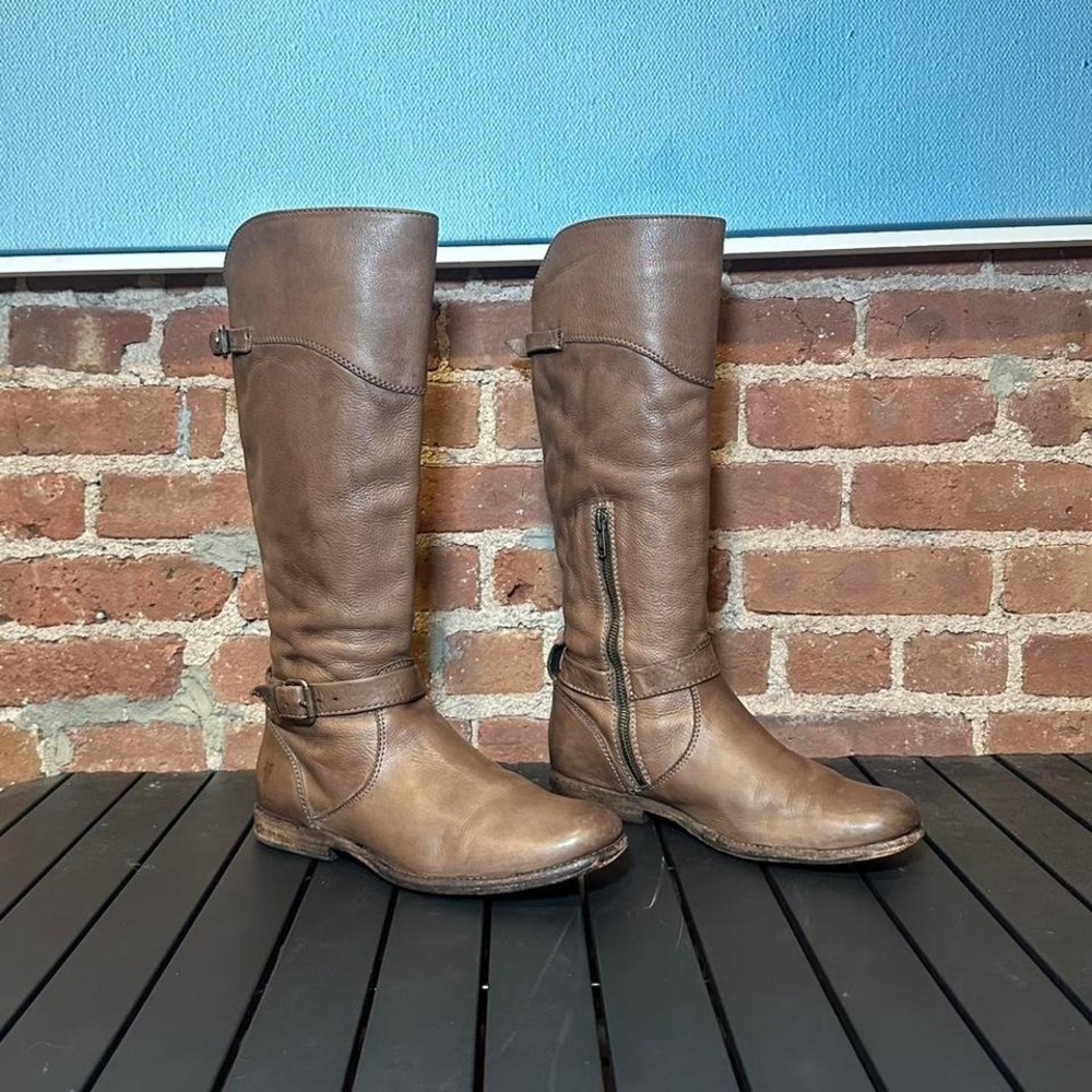 Frye Taupe Dorado Riding Boot, Women's 9